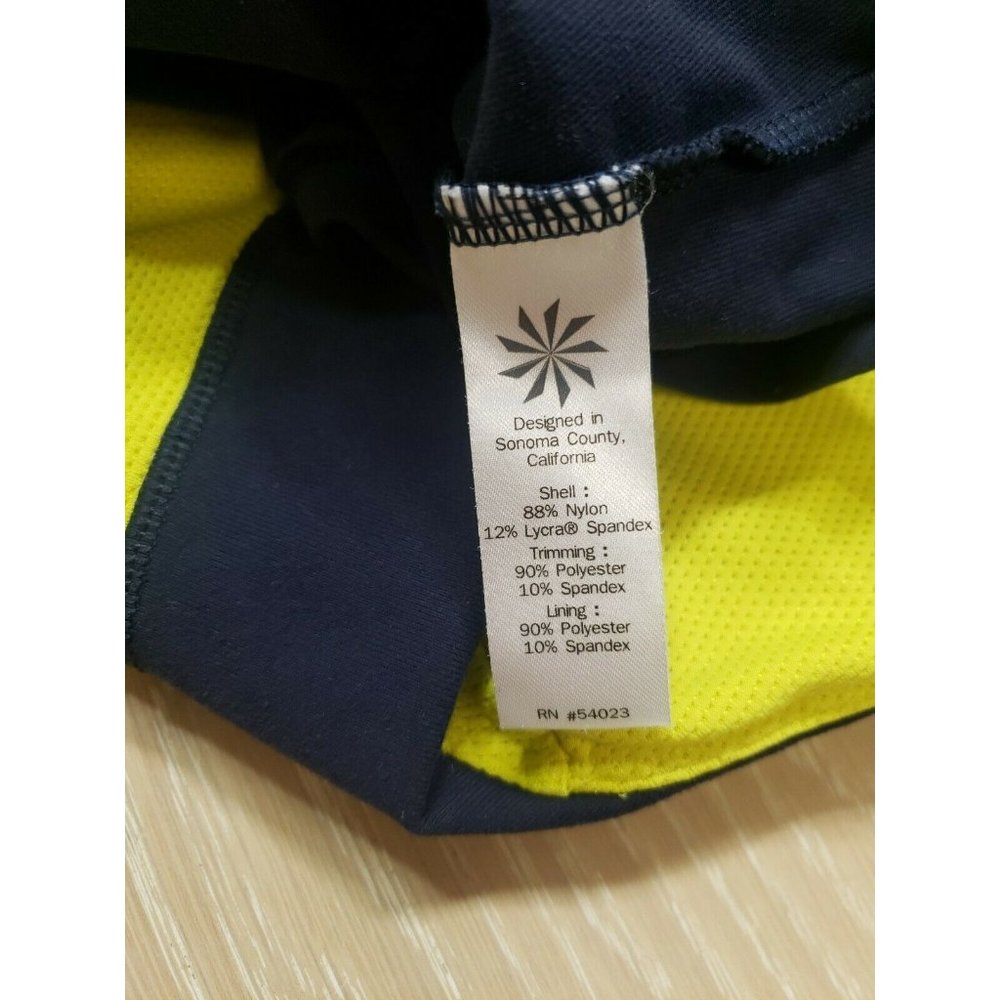 Athleta Tank Top XS Bra Blue Yellow Yoga Gym Padded Bra - Picture 7 of 7